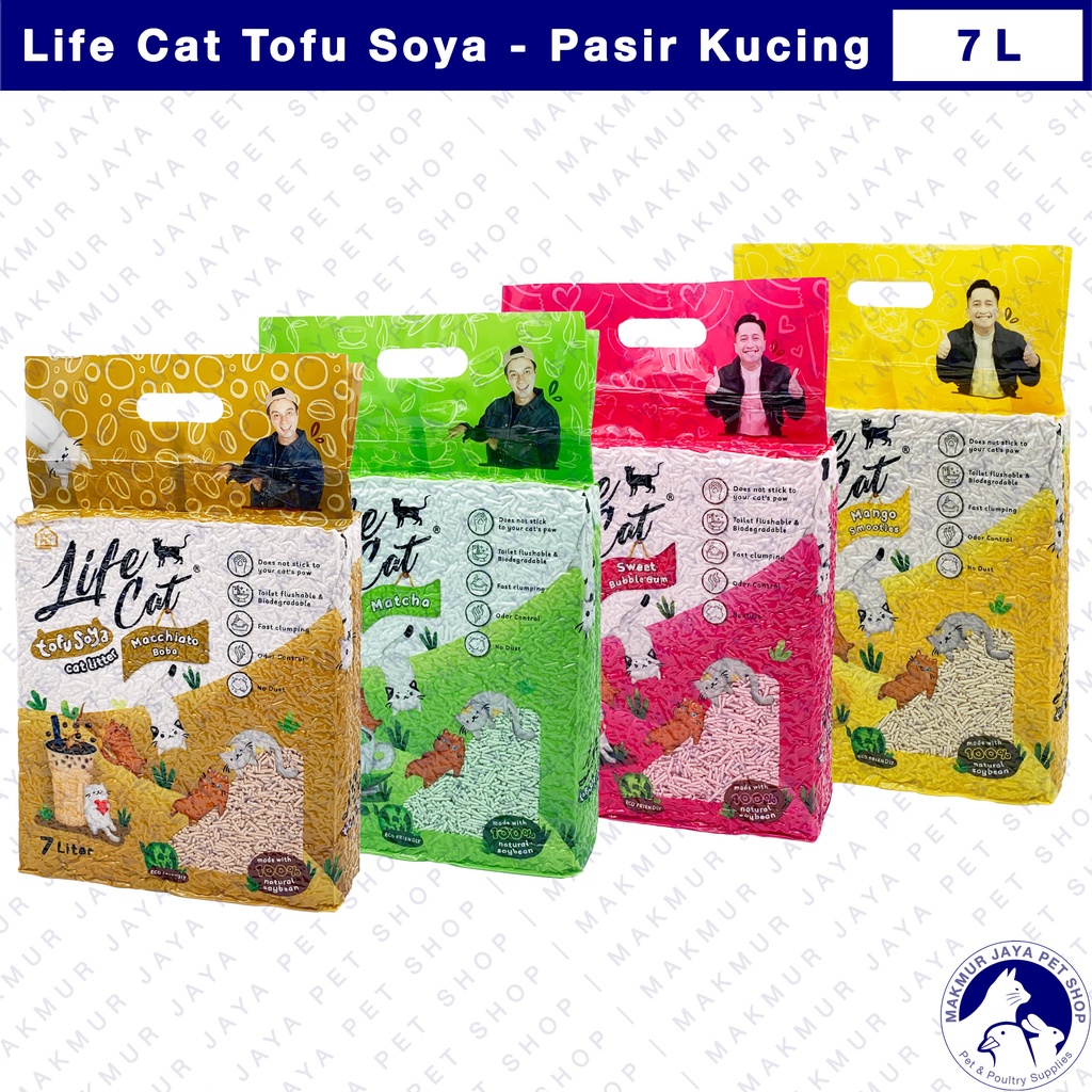 Life Cat Tofu Soya Cat Litter 7L - Pasir Kucing Tofu Gumpal 7 Liter