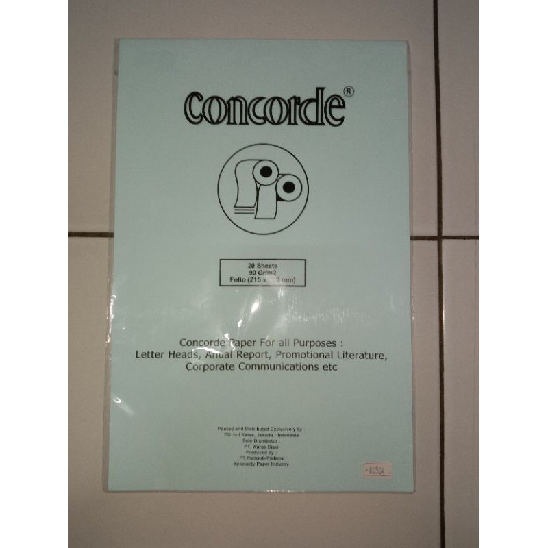 

Kertas Concorde / Concorde / Concorde F4 / Kertas HVS F4 Berwarna