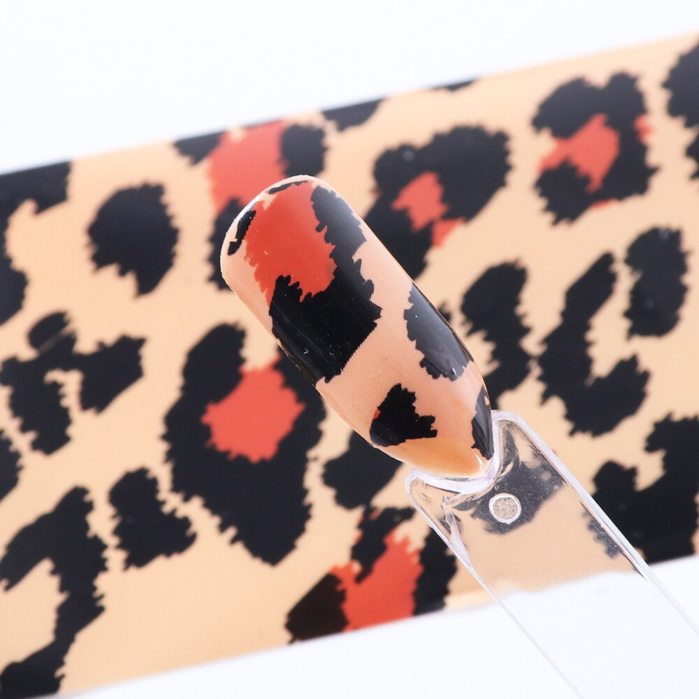 1 Roll Stiker Kuku Motif Print Leopard 3D Untuk Dekorasi Manicure