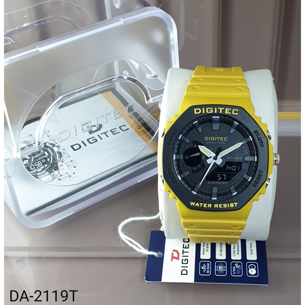 Jam Tangan Pria Digitec DA 2119 / Digitec 2119 / DA 2119 Double Time Digital Analog Water Proff Rubber