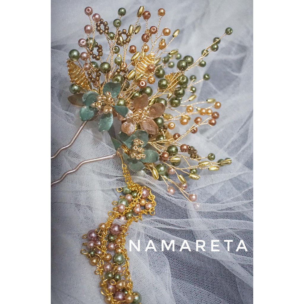 CNY 16 Emerald Namareta TUSUK KONDE SANGJIT HAIRPIECE CHINESE HAIRPIN AKSESORIES RAMBUT  CHEONGSAM