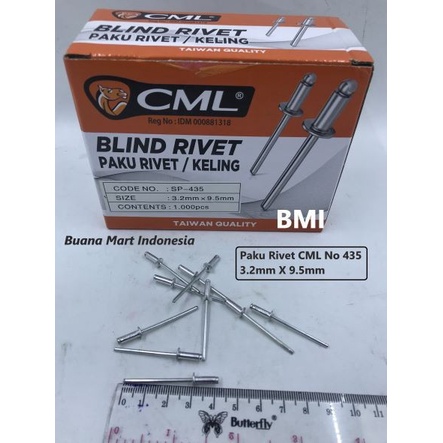 Paku Rivet CML SP 435 | Blind Rivet | 3.2mm X 9.5mm | Paku Ripet Camel