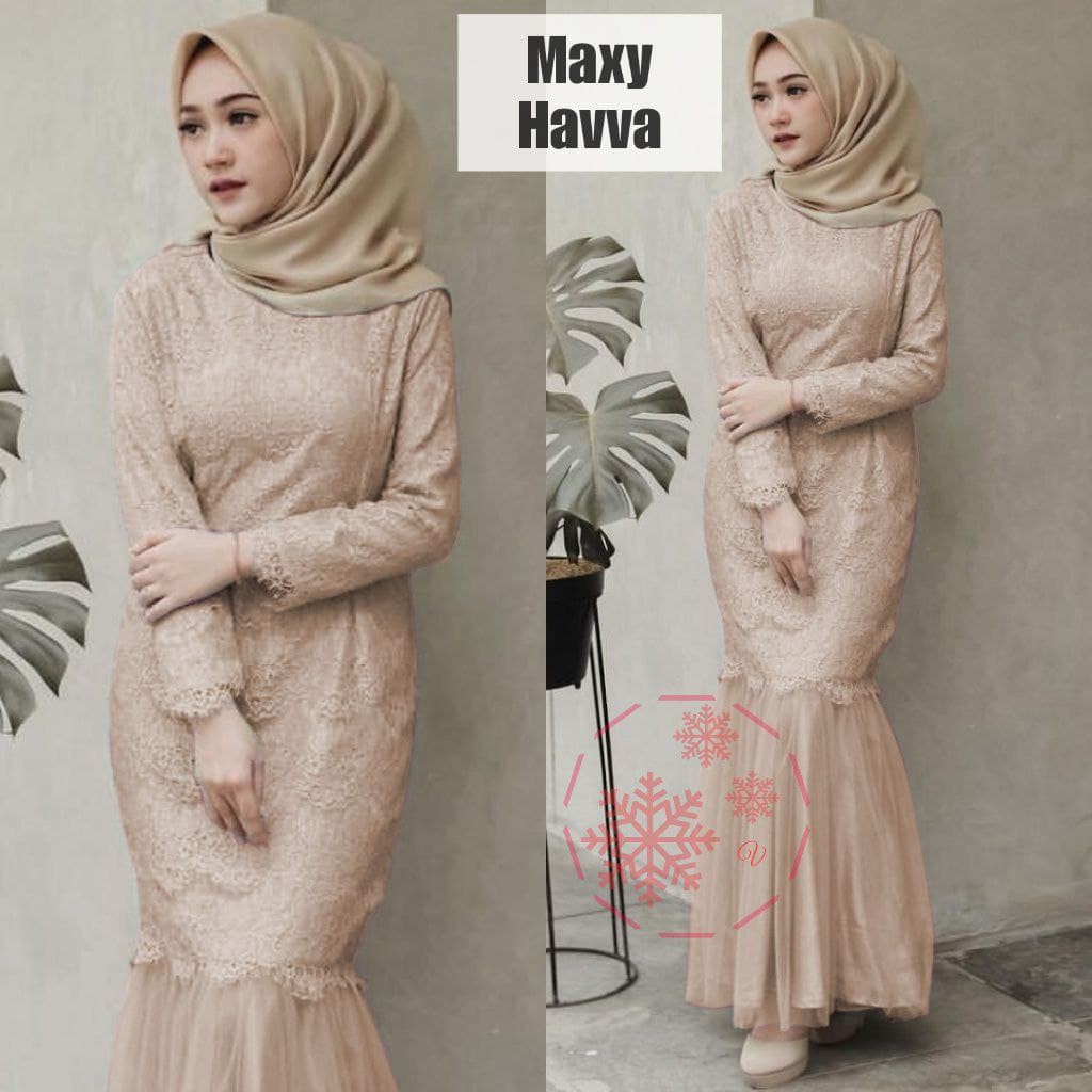 ESME- MAXI HAVVA/ COD/MAXI BRUKAT DUYUNG/MAXI BRUKAT MUSLIM/ MAXI DRESS KEKINIAN/ FASHION MUSLIM
