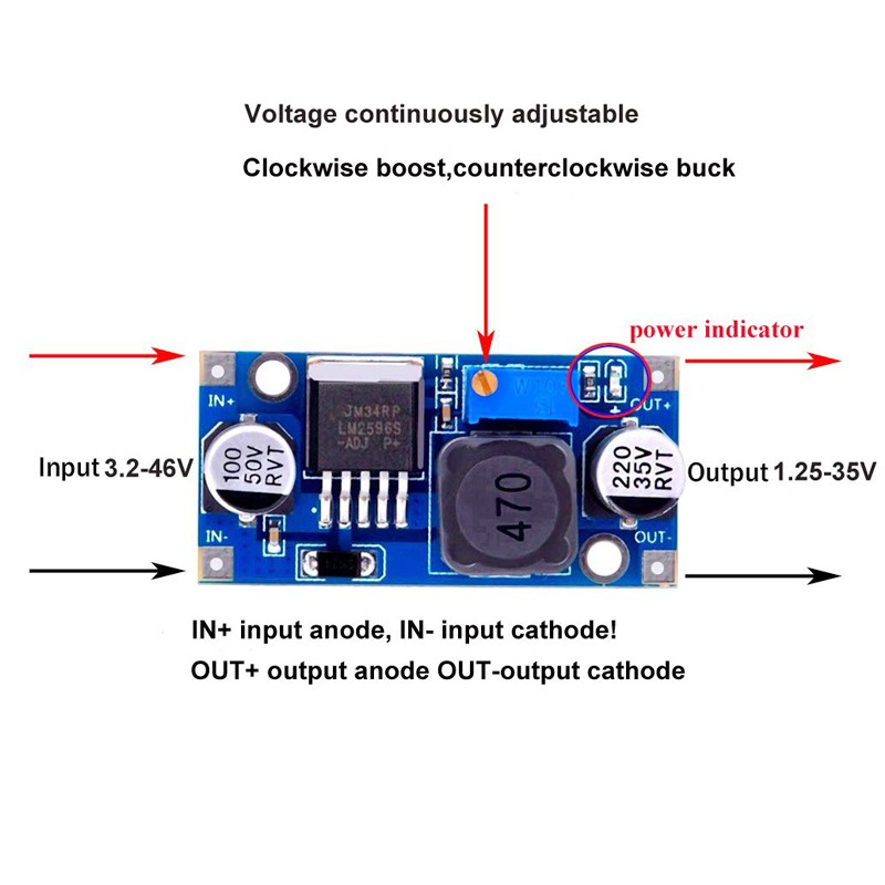 LM2596 DC-DC STEP DOWN ADJUSTABLE BUCK CONVERTER MODULE