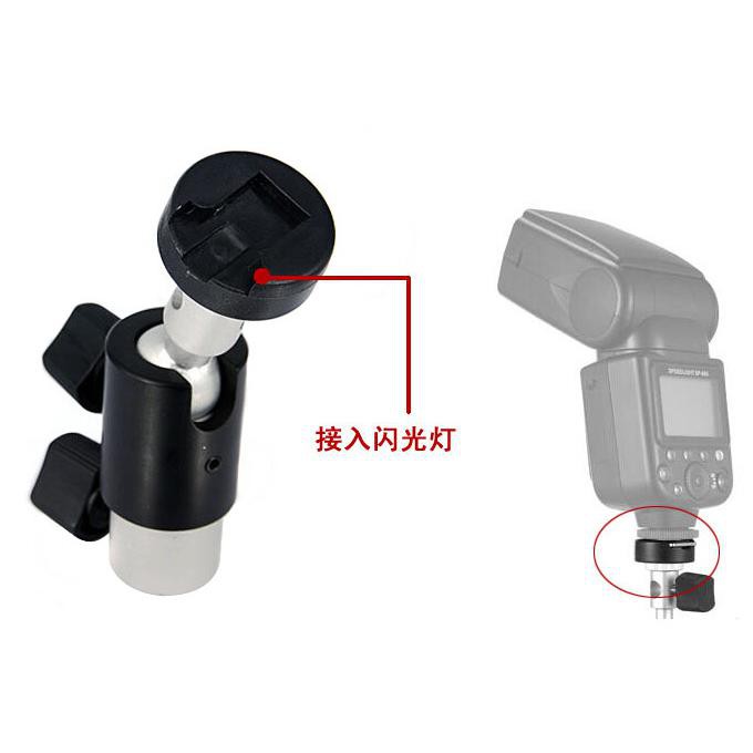 BINYEAE Hot Shoe Ball Head Lampu Flash Kamera for Studio Tripod Light Stand Type D - QM3623 - Black