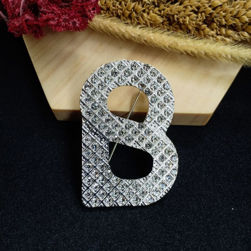 Brooch Buttonscarves KW//Bros Buttonscarves Polos/Mata/Mutiara-I-SILVER