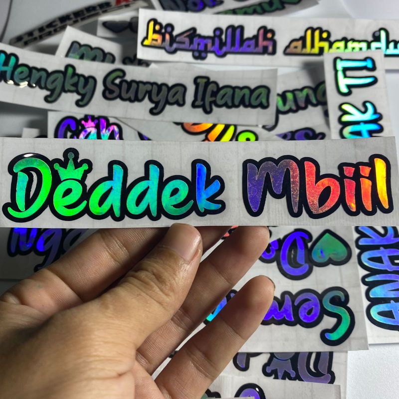 Sticker custom nama suka suka nama ig nama doi STIKER MOTOR HELM 1PCS