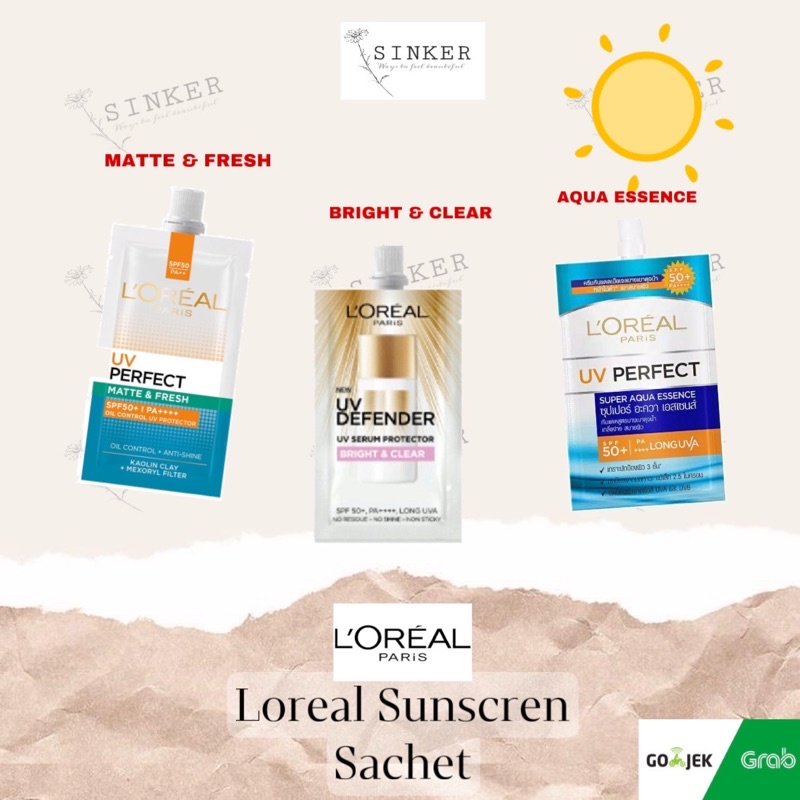 LOREAL SUNSCREEN SACHET TRAVEL SIZE SPF 50