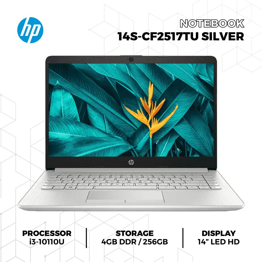 Jual Laptop Hp 14s Cf2517tu Silver Core I3 10110u 4gb 256gb Ssd Win10 Ohs Shopee Indonesia 1276