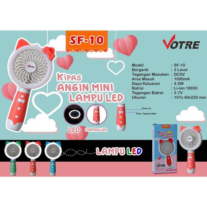 Votre SF-10 Kipas Angin Hello Kitty Mini Fan Portable