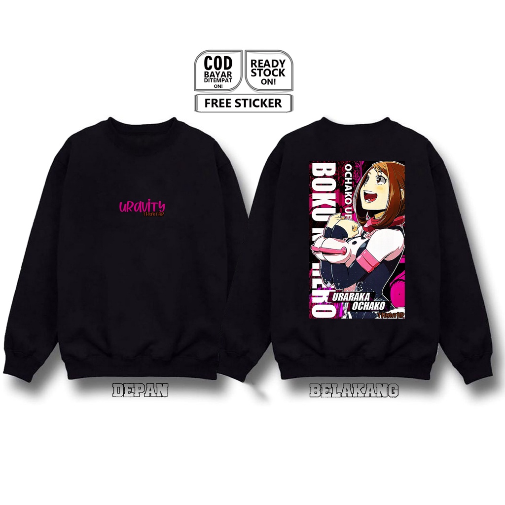 SWEATER URAVITY OCHACO URARAKA MY HERO ACADEMIA WAIFU ANIME MANGA WIBU IZUKU MIDORIYA STAR STRIPE HISASHI TOMURA SHIGARAKI DEKU BAJU JEPANG COSPLAY JAPAN CULTURE OTAKU - SIGN CLOTH