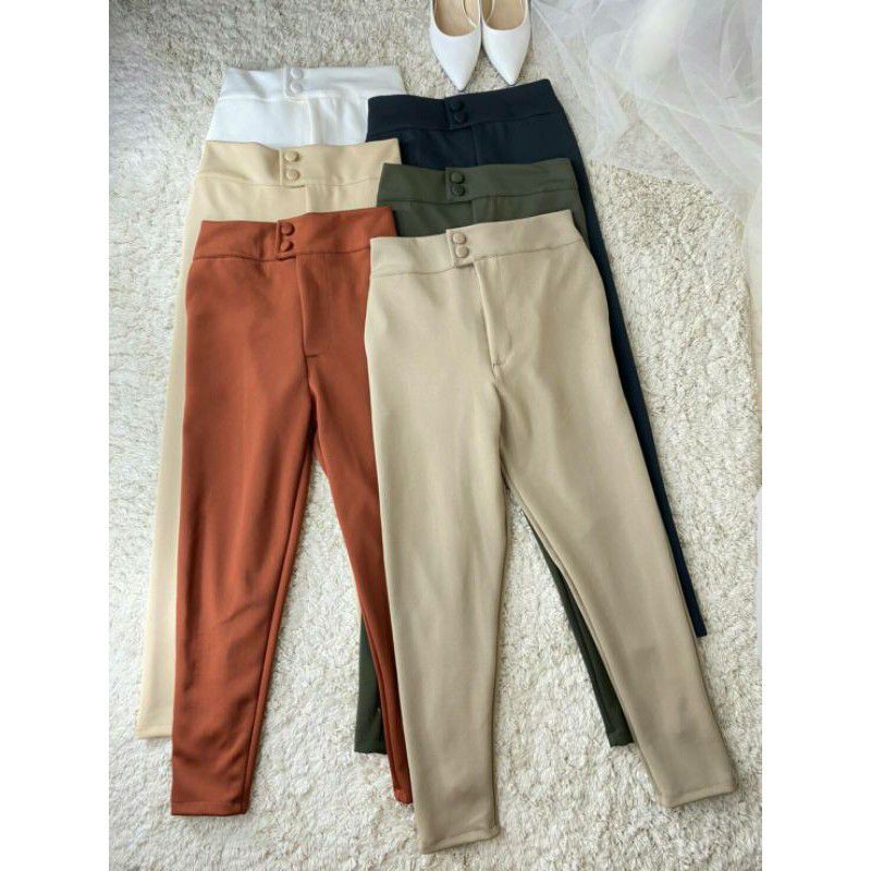 celana pants import scuba model kancing, celana pants import