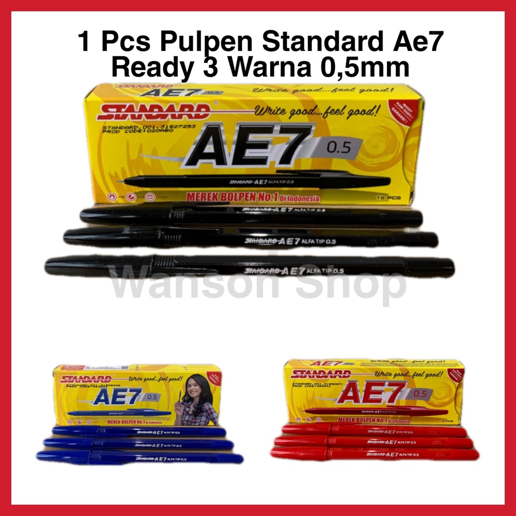 

PULPEN STANDART AE7 MURAH / AE7 HITAM / AE7 BIRU / AE7 MERAH ECERAN