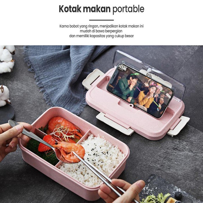 Kotak Bekal Makan Anak Tempat Makan Lunch Box Bento BPA Free 1500ml - HIjau Tua