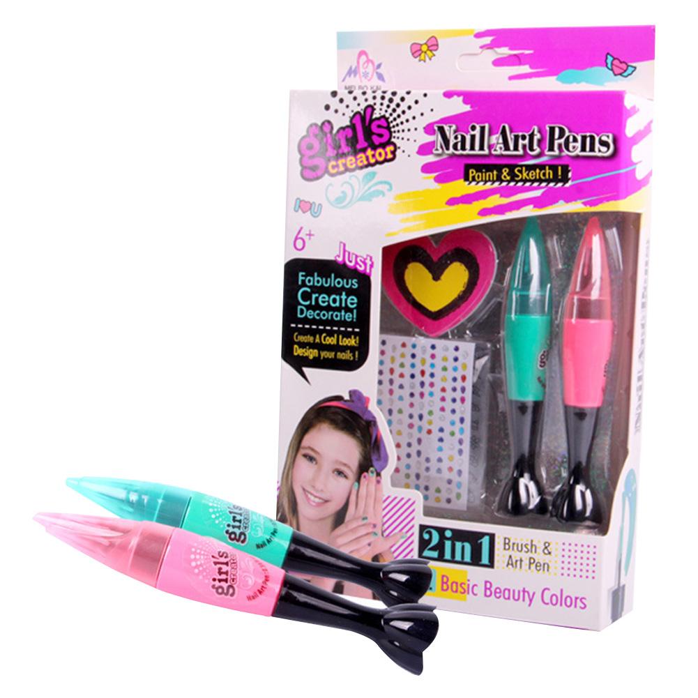 nail glam art pens set mainan salon kutek kuku anak