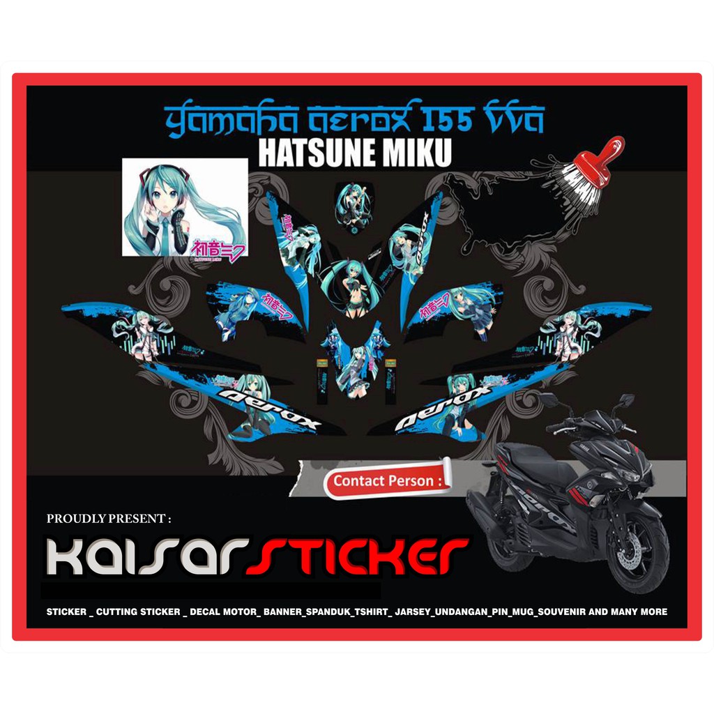 Stiker Decal Aerox 155 Anime Hatsune Miku Full Body