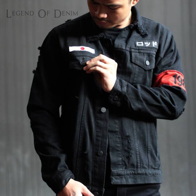 Jaket jeans sobek pria japanese