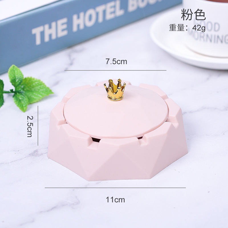 (BOW) Asbak Plastik Dengan Desain Minimalis Tutup Mahkota Ash Tray Rokok