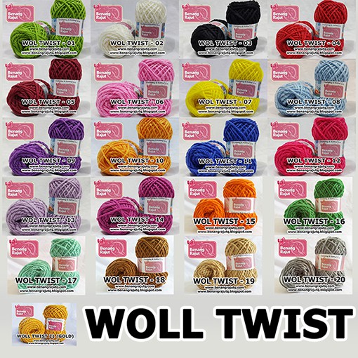 BENANG WOL TWIST TEBAL 3 mm WOLL SIET TEBAL KATALOG TOKO BENANG RAJUT yani_brq
