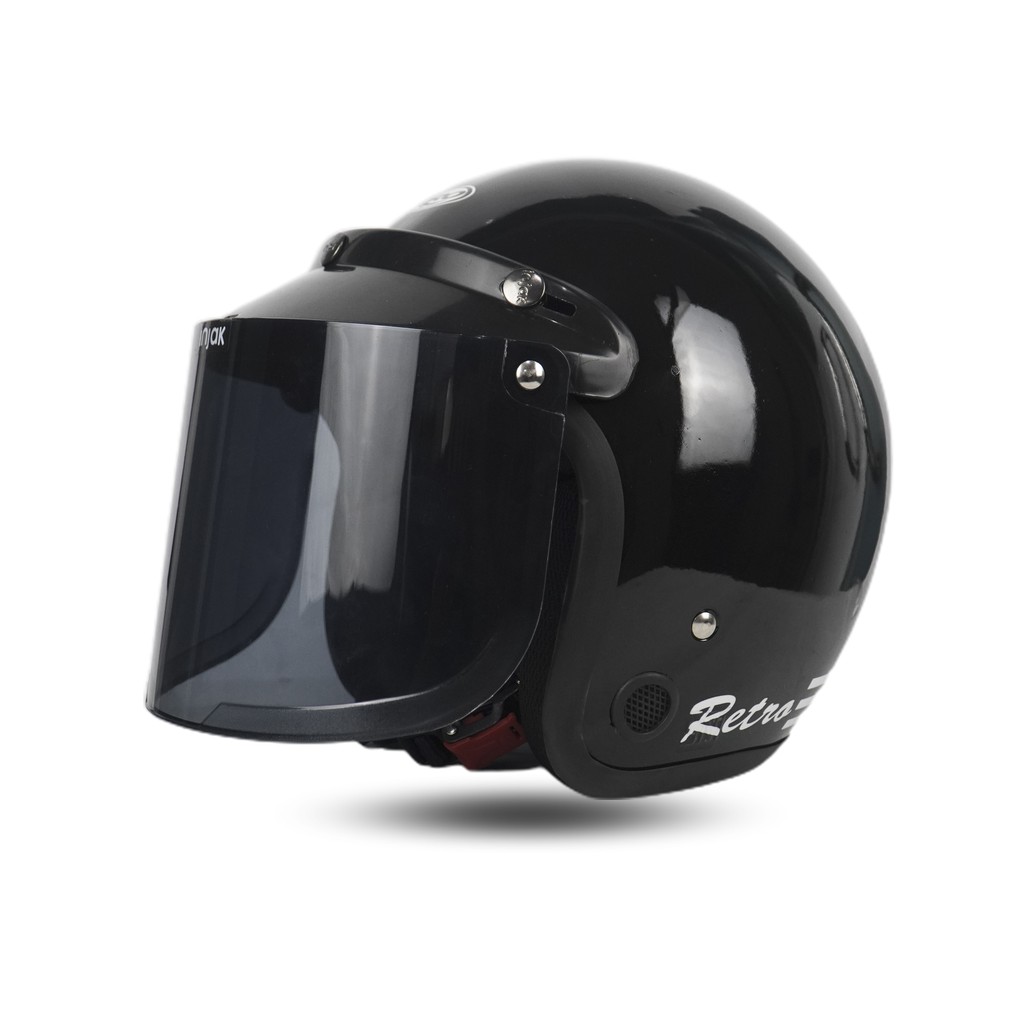 Helm Bogo Dewasa Wanita Pria Cewek Cowok Motor Sni Helem Retro Klasic Classic Cod Warna Hitam