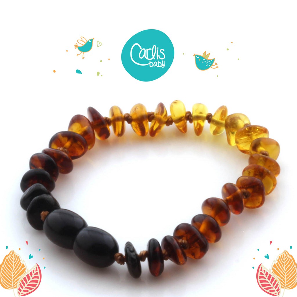 GELANG AMBER BAYI TUMBUH GIGI ROUNDEL 5X3MM