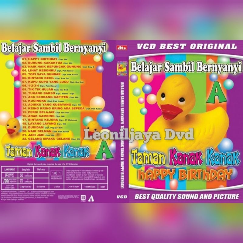 Kaset Lagu Anak BELAJAR SAMBIL BERNYANYI A TAMAN KANAK KANAK HAPPY BIRTHDAY