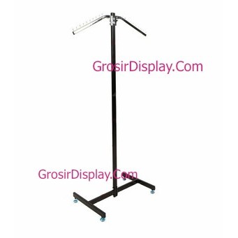 Gantungan Baju Gawangan Hanger Stainless Butik Toko Pakaian Berdiri gawang 2 arah suling baju