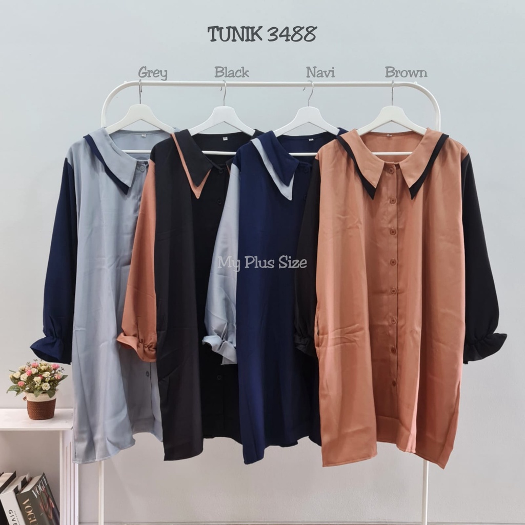 Tunik Jumbo Wanita 3488, Ld 125, 130 &amp; 145 cm