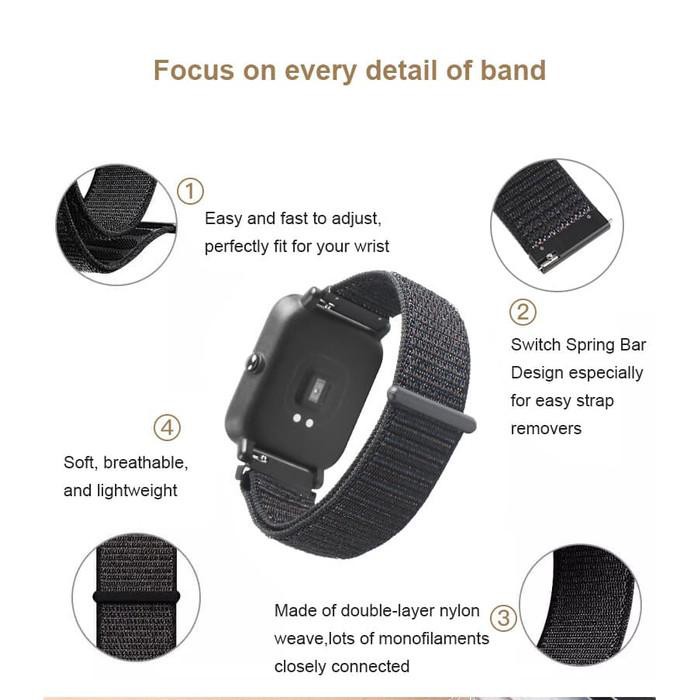 Strap Universal Smartwatch Nylon 20mm &amp; 22mm