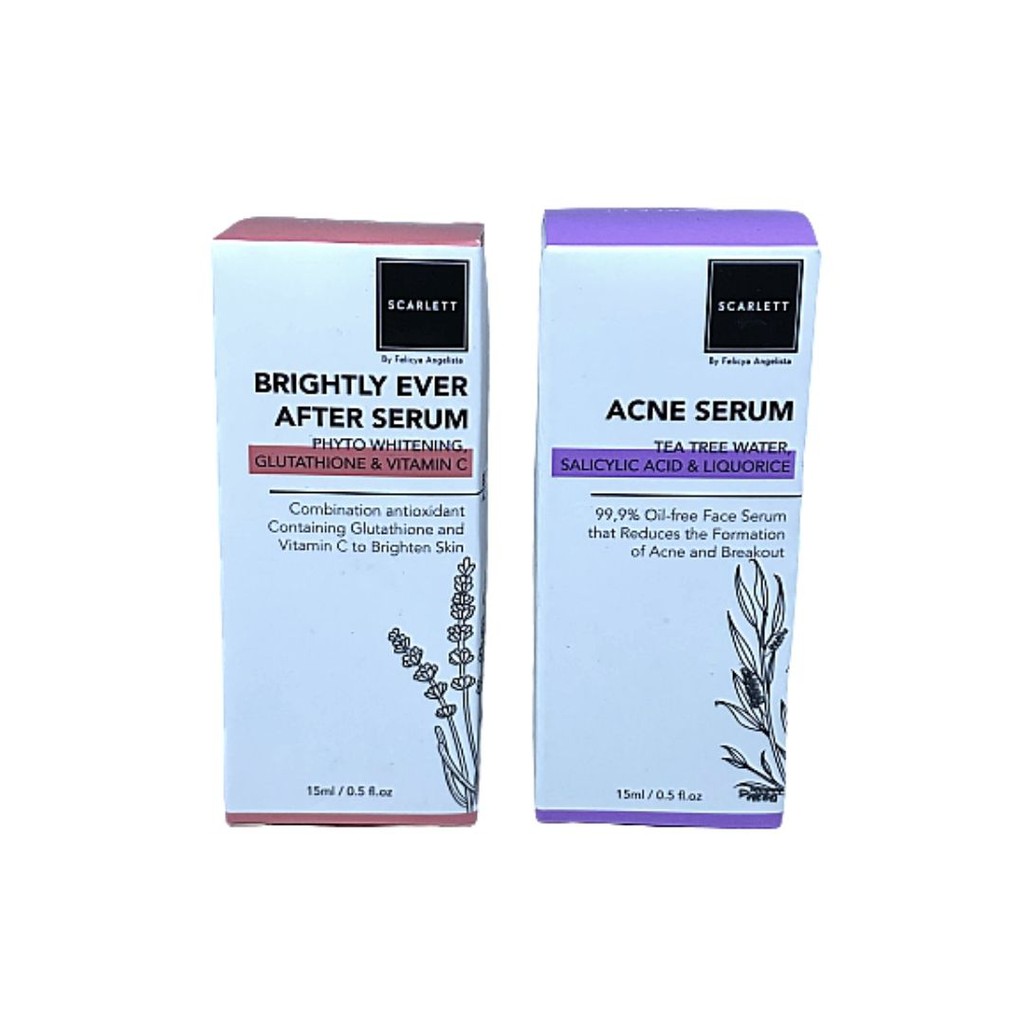 Serum Scarlett Whitening Acne Serum / Brightly Ever After / Glowtening Serum Scarlet Skincare Original BPOM