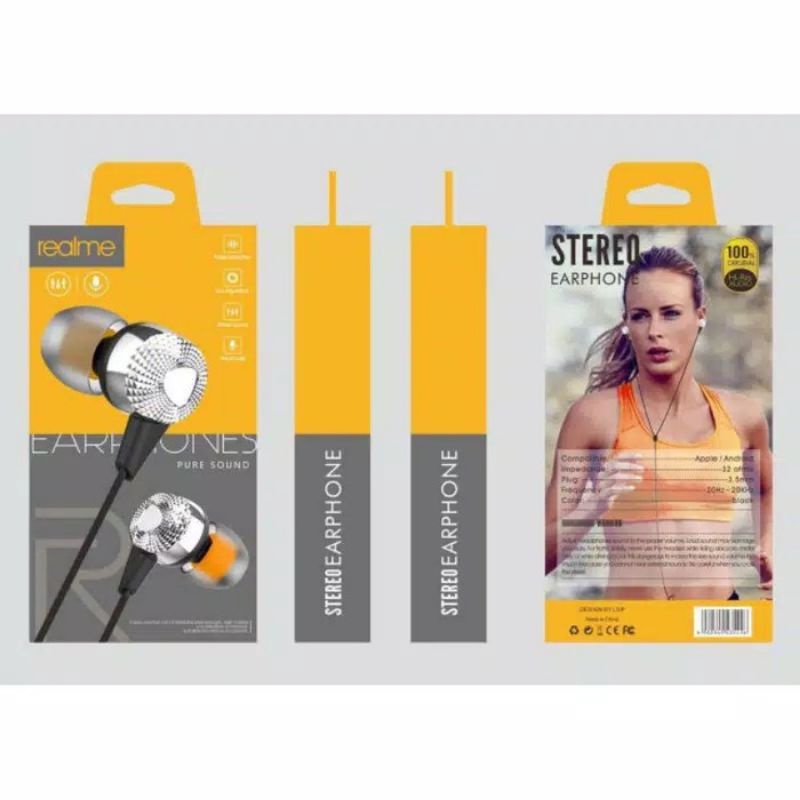 Headset Relame AT-163 ExtraBass Earphone HF Hansfree Realme AT163 Bass Handset Realme AT-63 Bass Mic