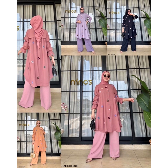 Setcel Tunic Dan celana By Ninos Ori 1273