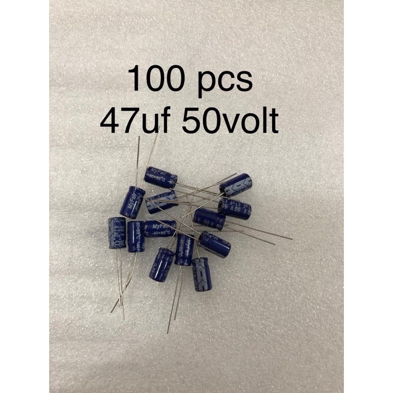 100Pcs Capacitor Elco 47uf 50v Kapasitor Elko 47uf 50v