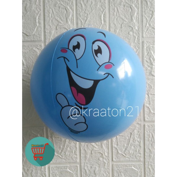 bola tiup smile dan polkadot / bola krincing / balon bola / bola smile / mainan bola / balon grosir