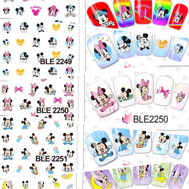 Mickey and minnie Water Decal Transfer Nail Art Sticker/stiker kutek