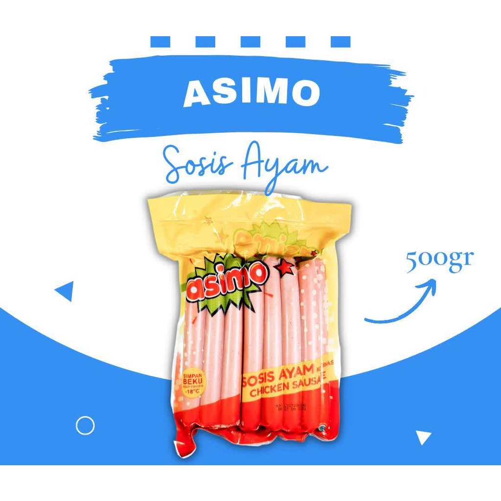 

ADDRIELLA Asimo Sosis Ayam 500gr | Asimo/Frozenfood/Frozenfood Murah