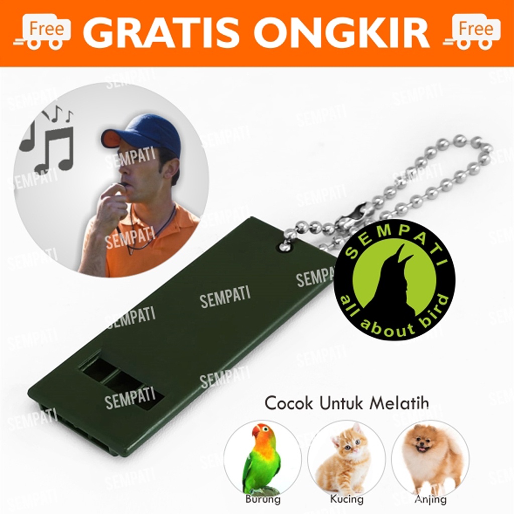 PELUIT PLUIT SURVIVAL WHISTLE OUTDOOR ULTRASONIC TIGA NADA MAINAN PANGGILAN UNTUK MELATIH ANJING BURUNG PARROT