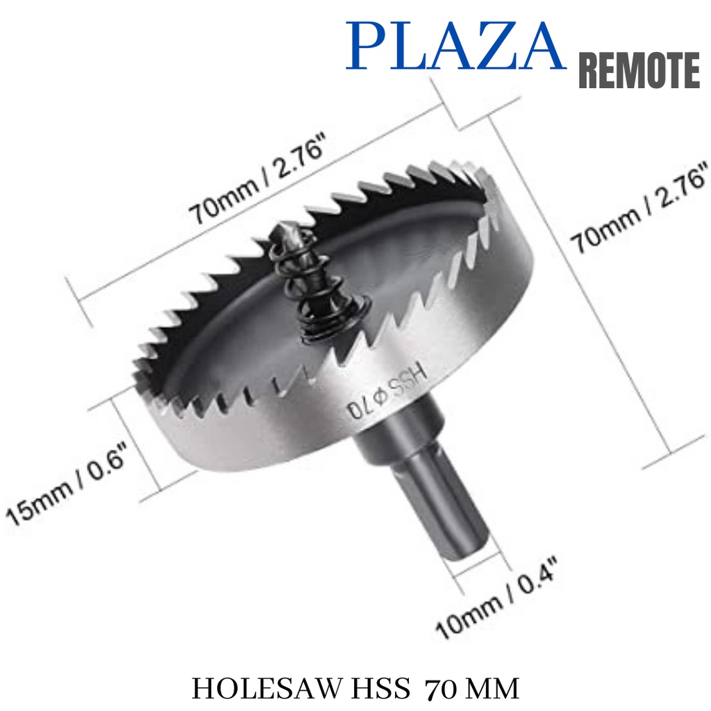 MATA BOR BESI HOLE SAW HSS TITANIUM DRILL BIT BESI METAL CARBIDE 70 MM