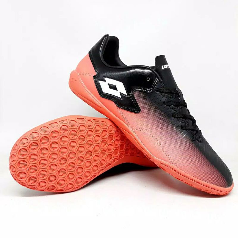 sepatu olahraga futsal original lotto severe in black bright