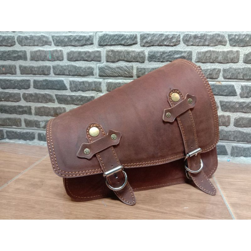 Tas motor kulit custom | Side Bag motorcycle custom