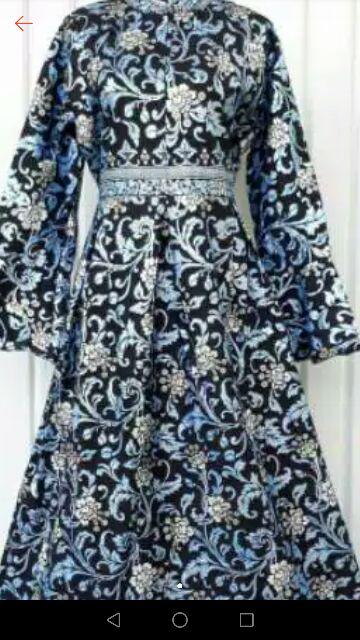 Gamis Batik Prada Sulur Biru