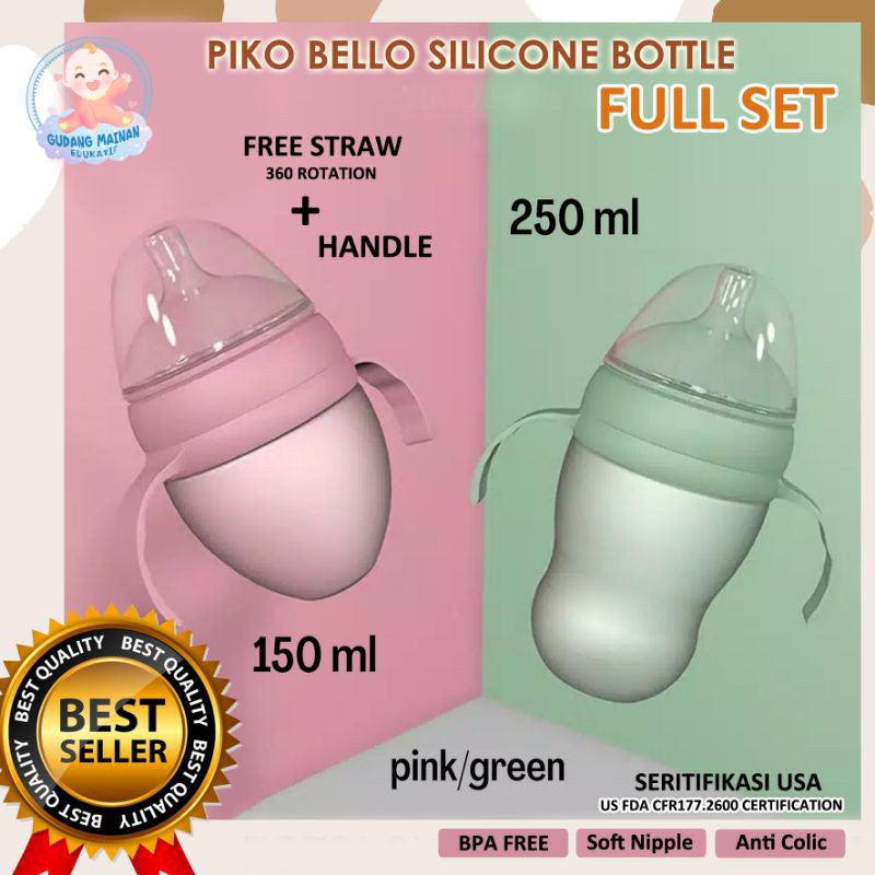 BEST SELLER! Botol susu dot silikon PIKO BELLO premium