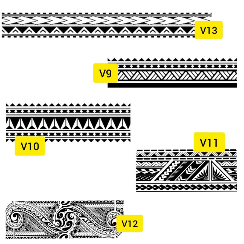 Tato Temporer Tato tribal gelang tato gelang kaki dan tangan Stiker Tato Minimalis - V