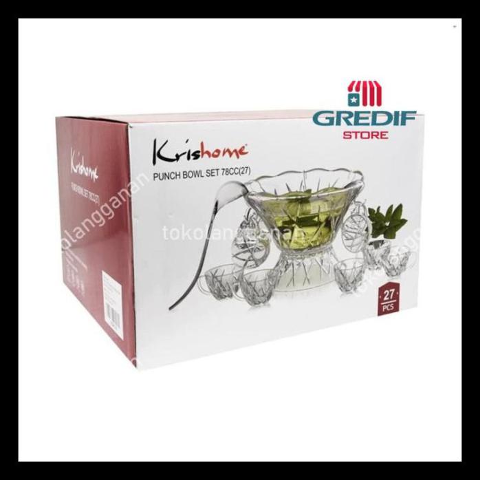 Ready Krishome Set Punch Bowl 78Cc 27 Pcs
