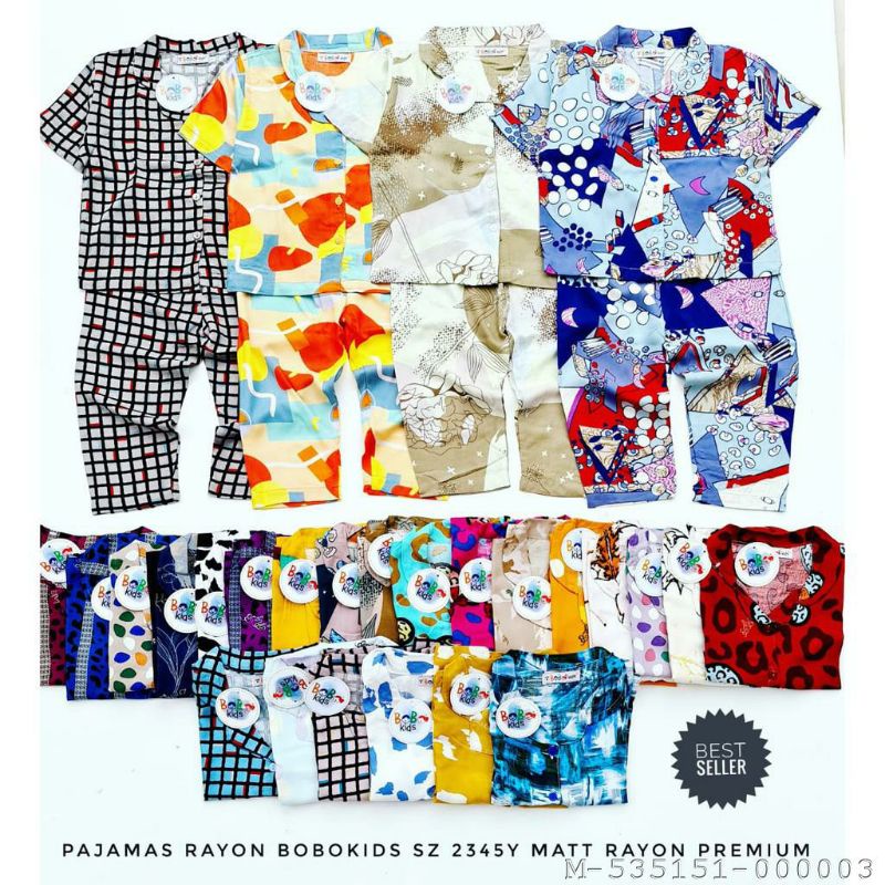 SLEEPWEAR ANAK PEREMPUAN PAJAMAS KATUN RAYON  VHAF-218Variasi：UKURAN 2, UKURAN 3, UKURAN 4, UKURAN 5