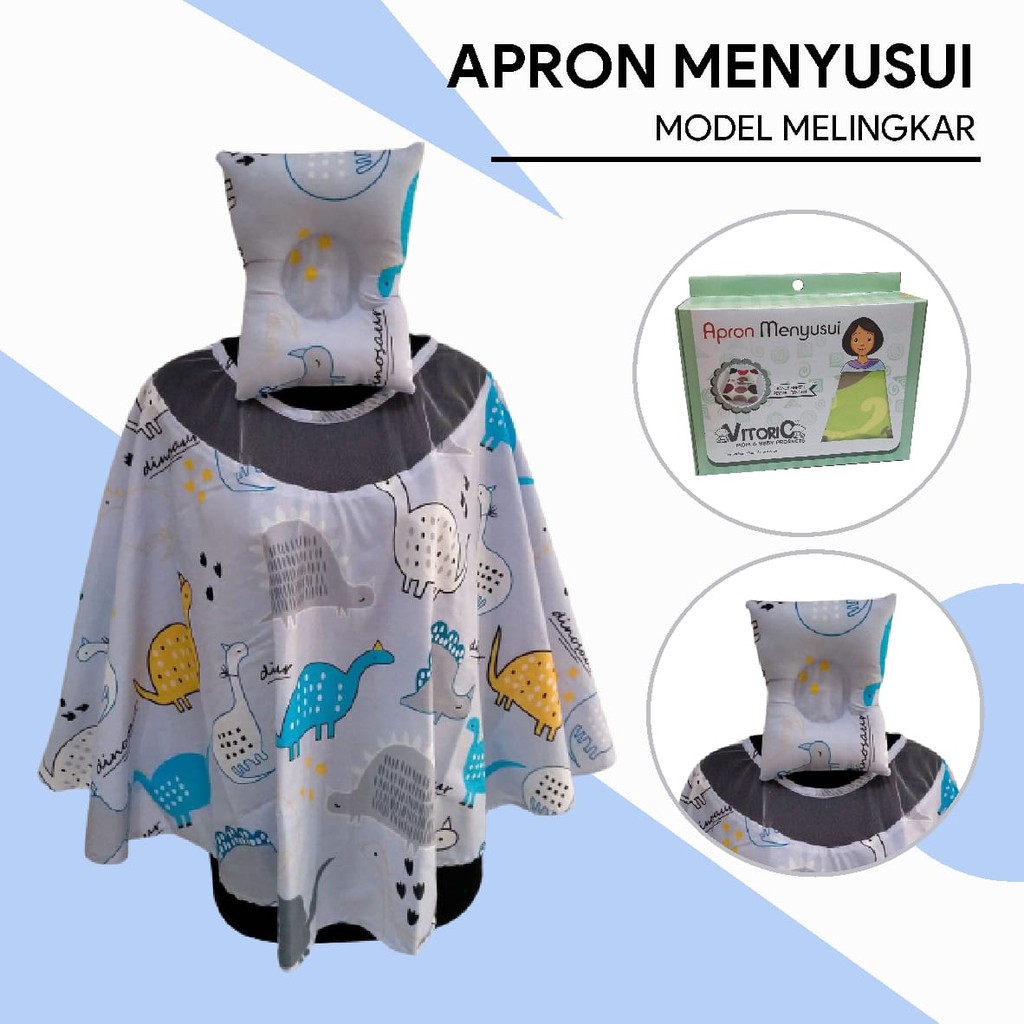 VITORIO apron menyusui melingkar / nursing cover melingkar free bantal lengan