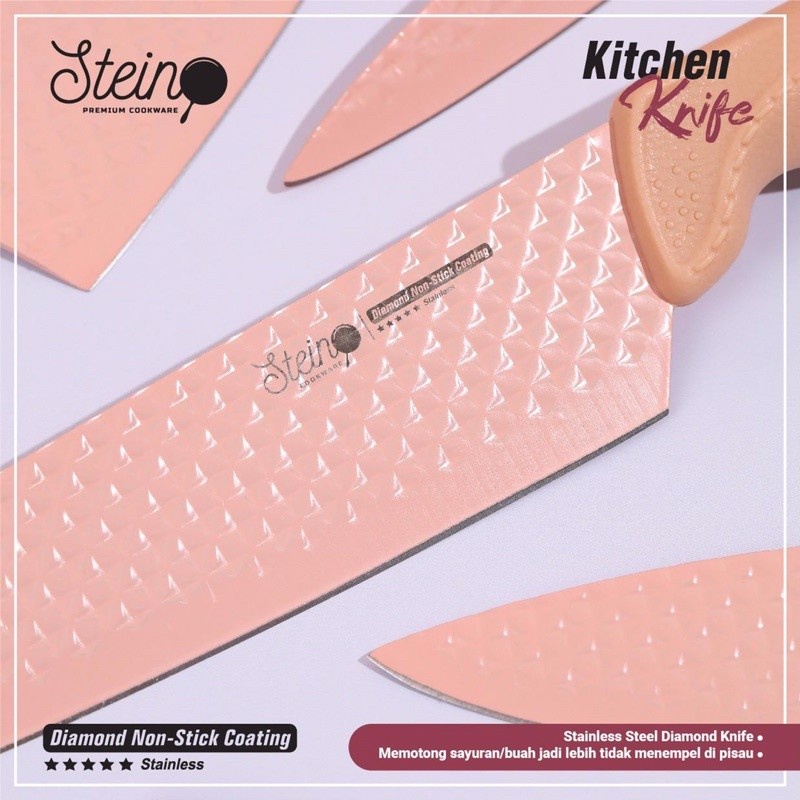 STEIN COOKWARE KITCHEN KNIFE SET DIAMOND NON-STICK COATING