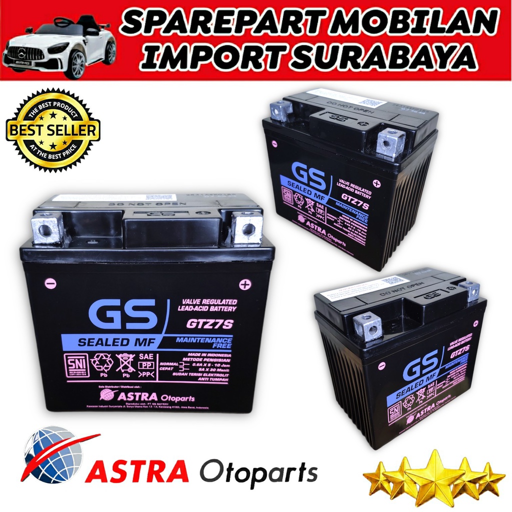 ASLI!!! ORIGINAL AKI KERING GS ASTRA GTZ7S  MOTOR HONDA VARIO SATRIA FU SCOOPY CBR 150 GSX PCX NMAX