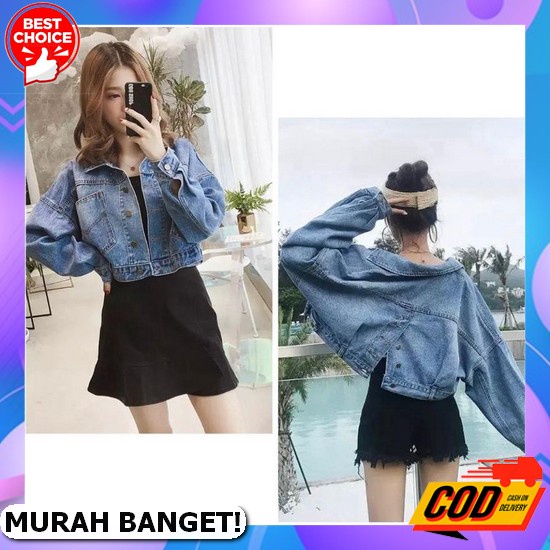 Jaket Jeans Wanita Crop Oversize Jaket Jeans Wanita Jumbo Korea Jaket Jeans Wanita Murah Jaket Levis