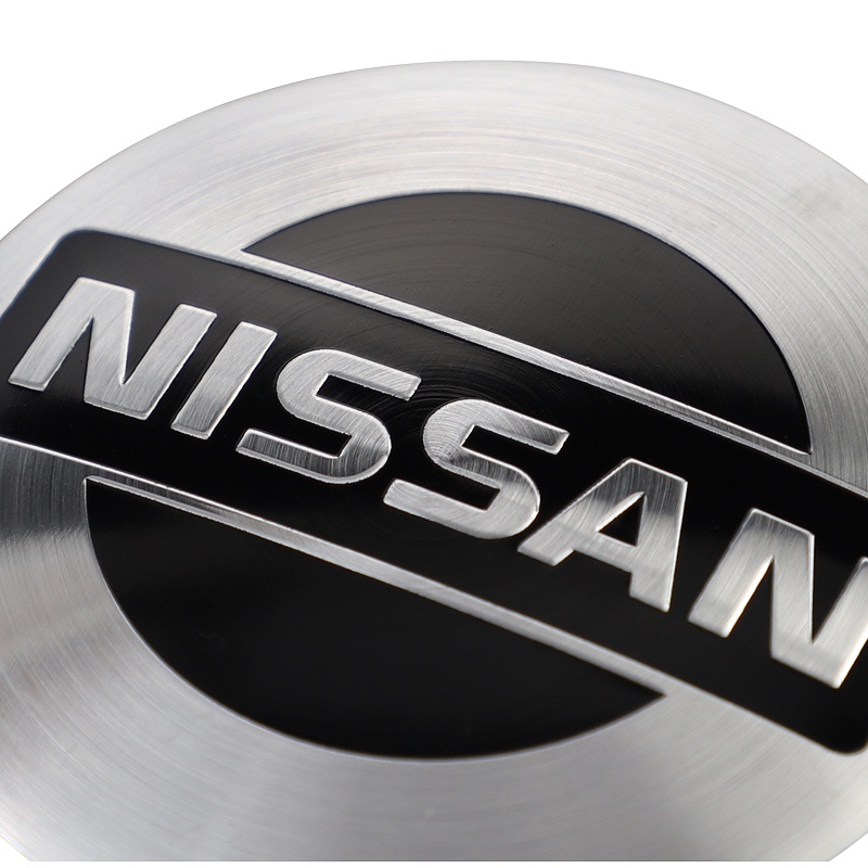 4pcs Stiker Cover Hub Tengah Roda Mobil Bahan Aluminum 56mm Untuk Nissan Almera Navara S-Hybrid X-Trail Leaf